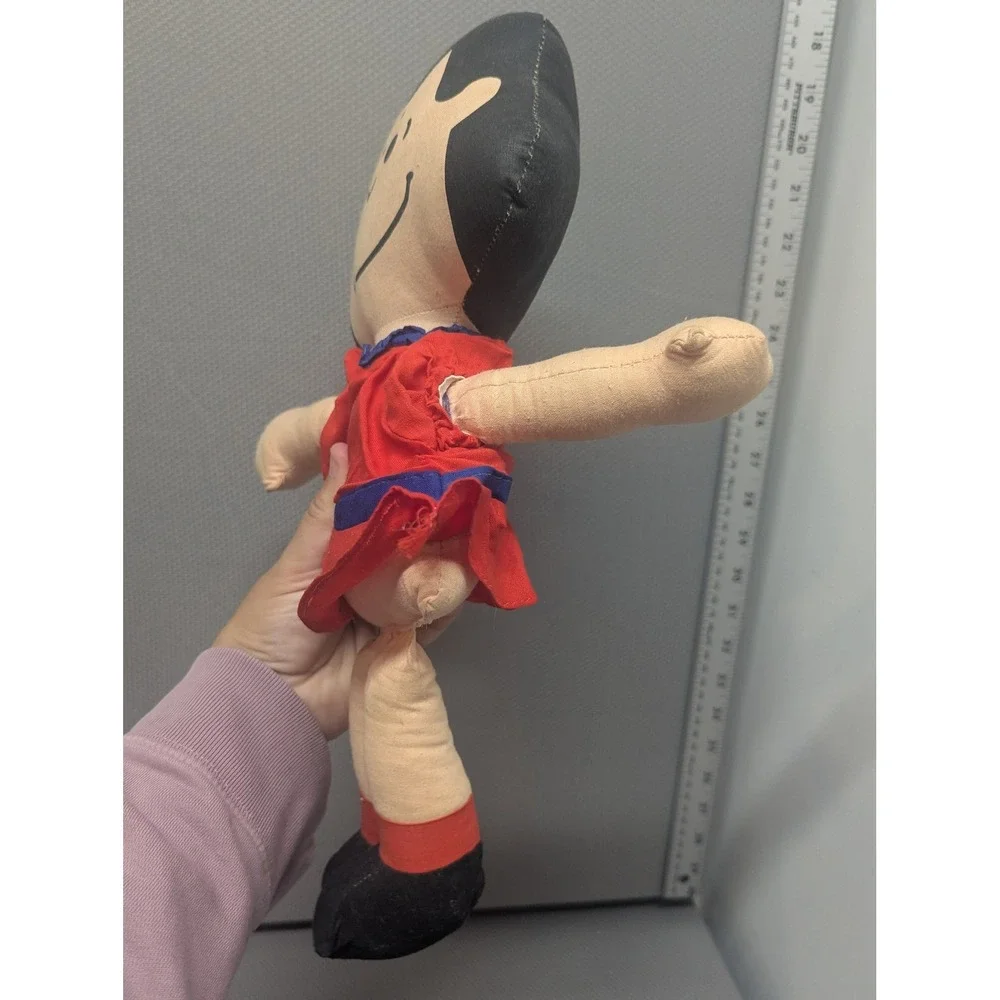 VTG 1952 Peanuts Lucy van Pelt Cloth Rag Doll Red Plush 14